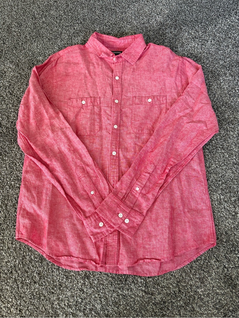 Express Men's Button Down Casual Dress Shirt